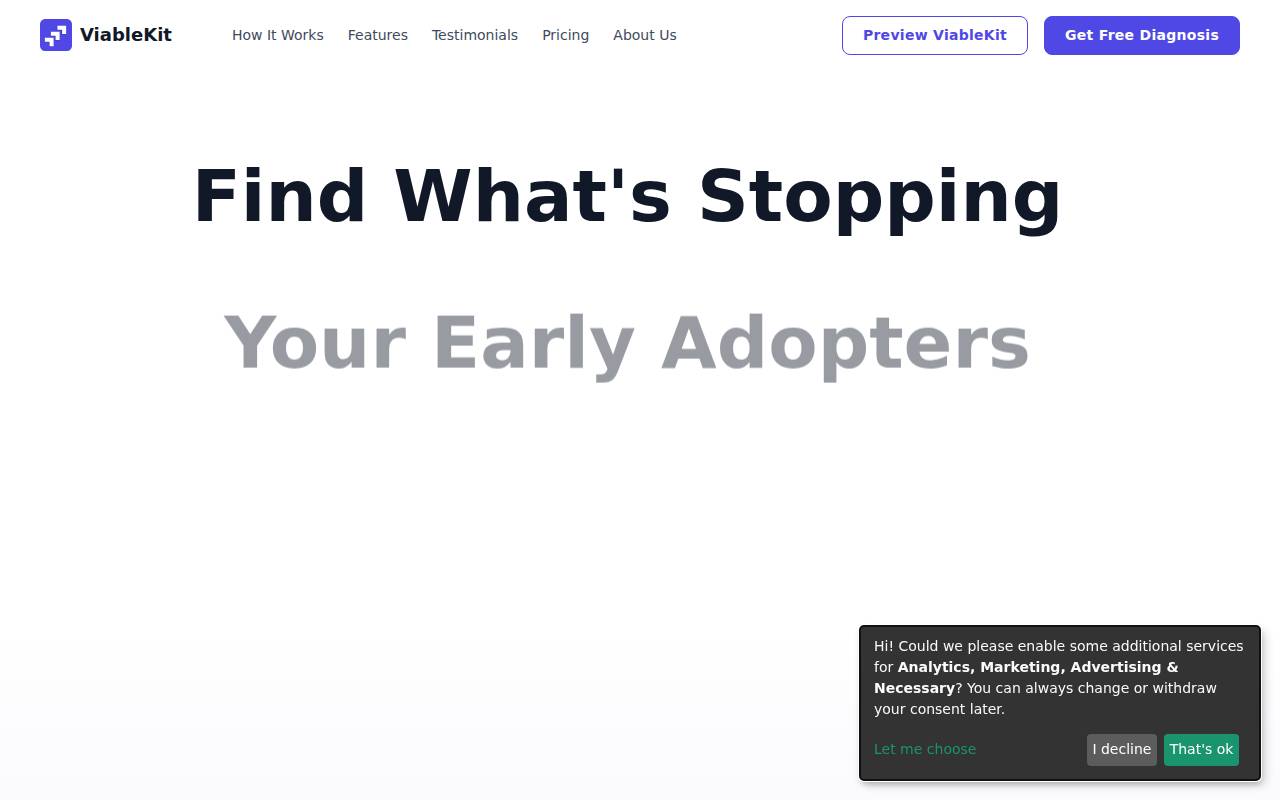 Screenshot of www.viablekit.com