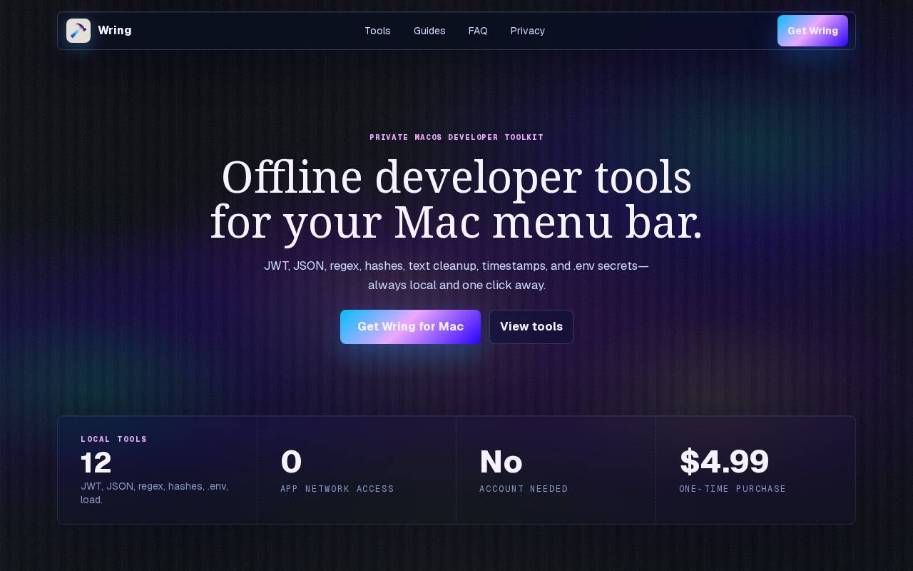 Screenshot of getwring.app