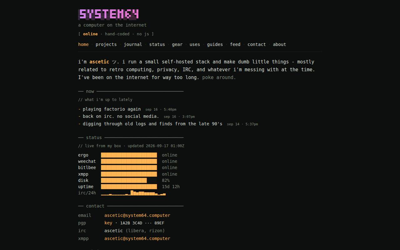Screenshot of ascetic.neocities.org