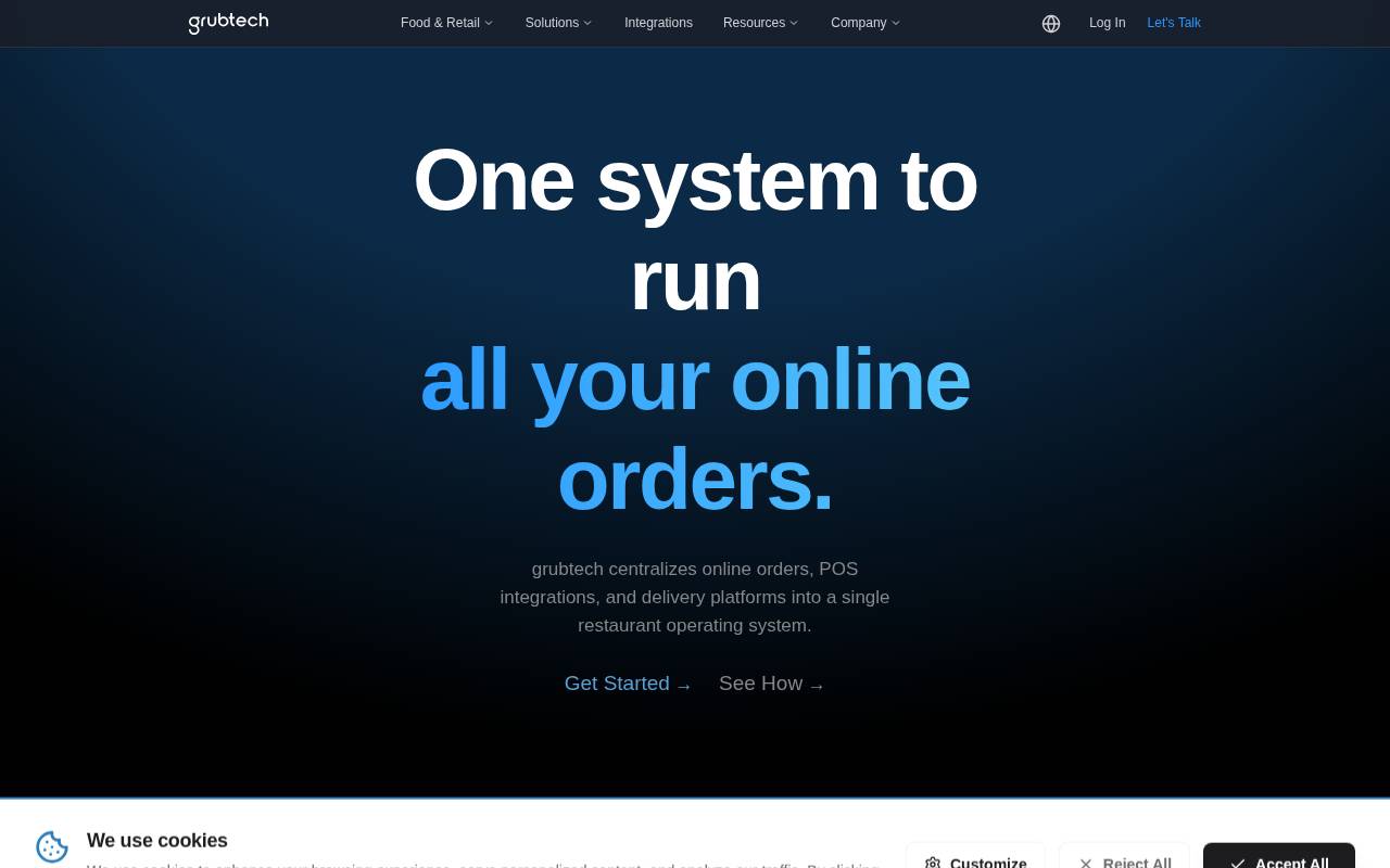 Screenshot of grubtech.com