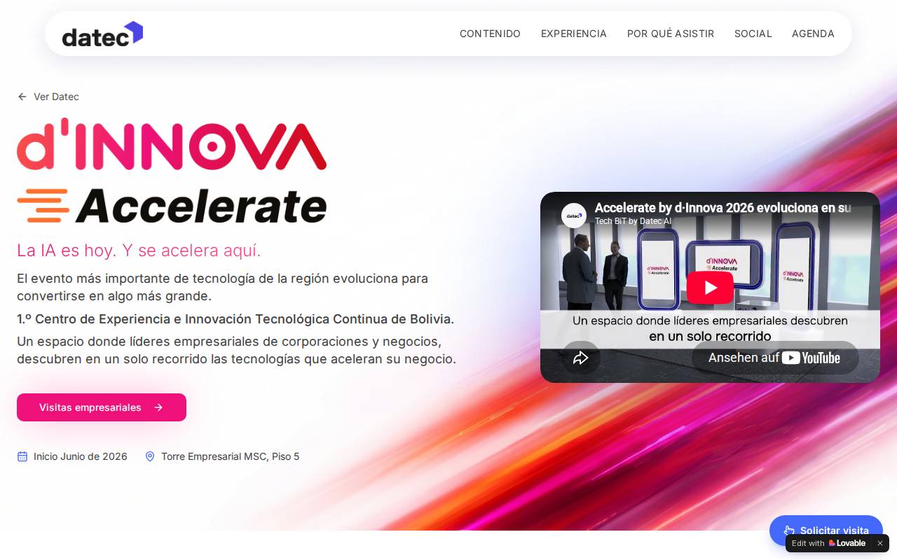 Screenshot of accelerate-dinnova-landing.lovable.app