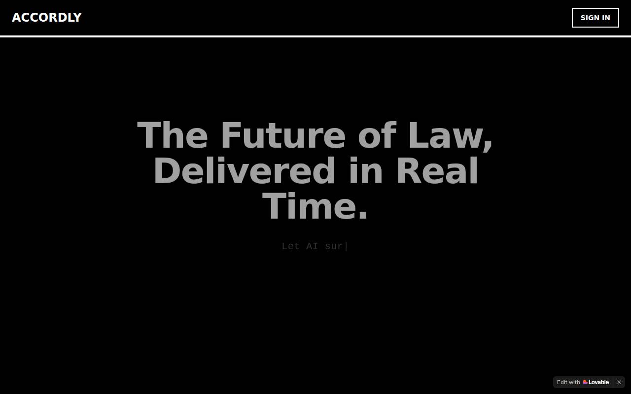 Screenshot of accordly-ai-strategy-page.lovable.app