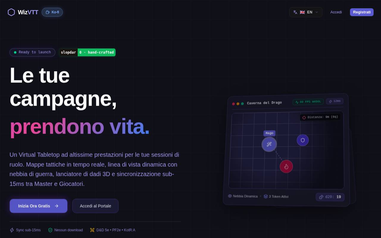 Screenshot of wizvtt.com