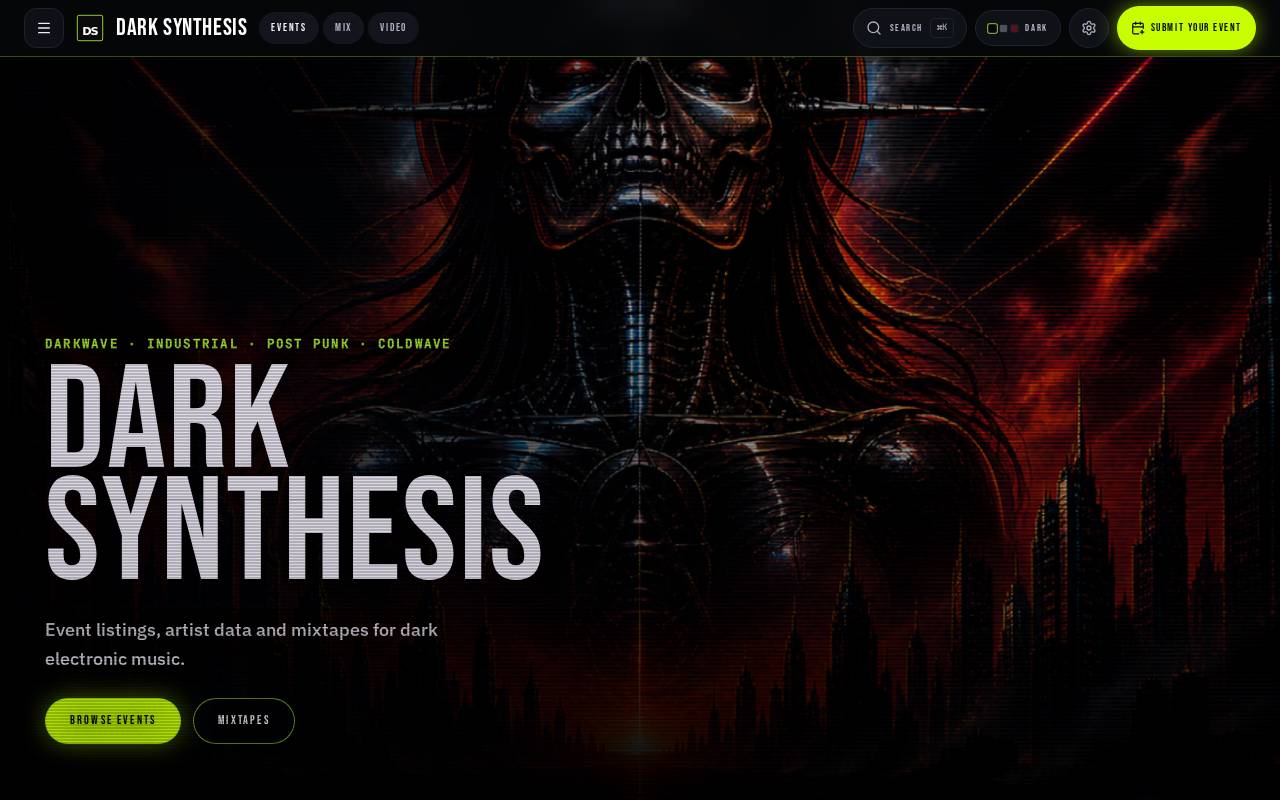 Screenshot of darksynthesis.net