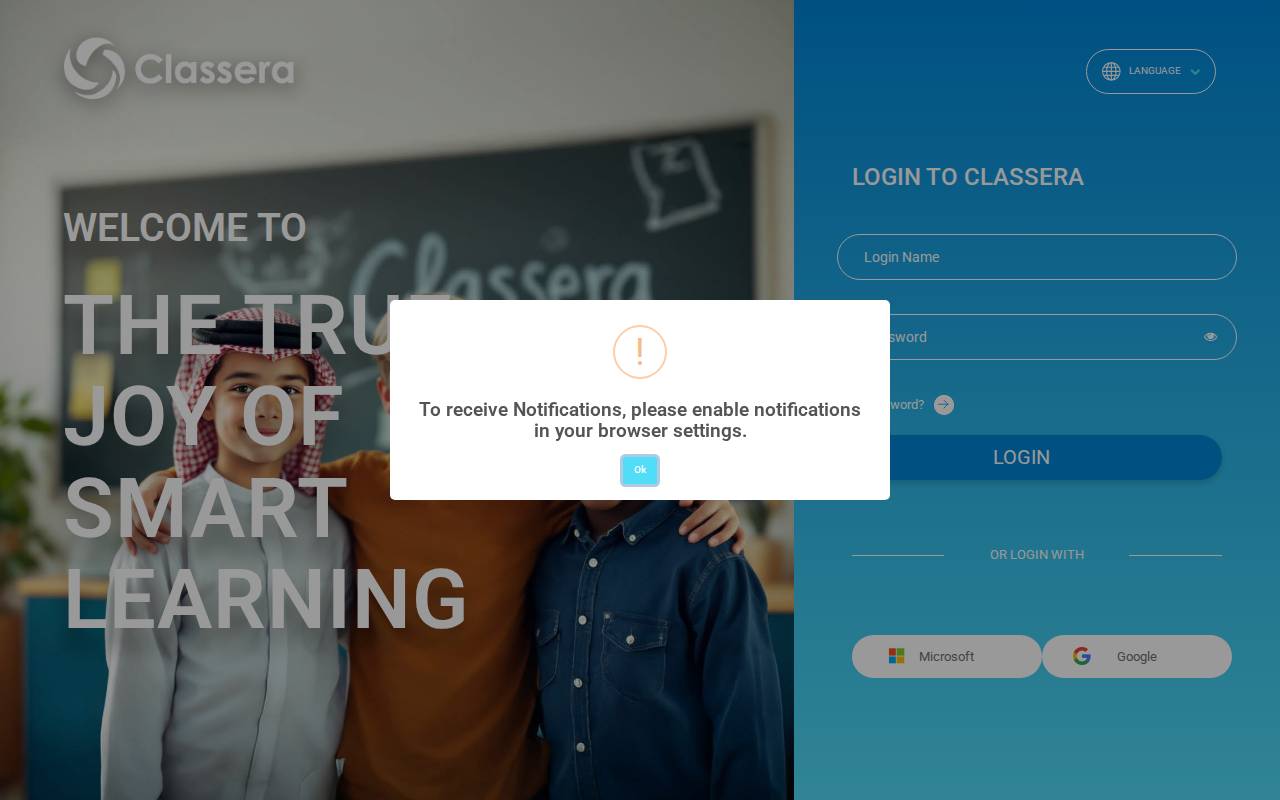 Screenshot of me.classera.com