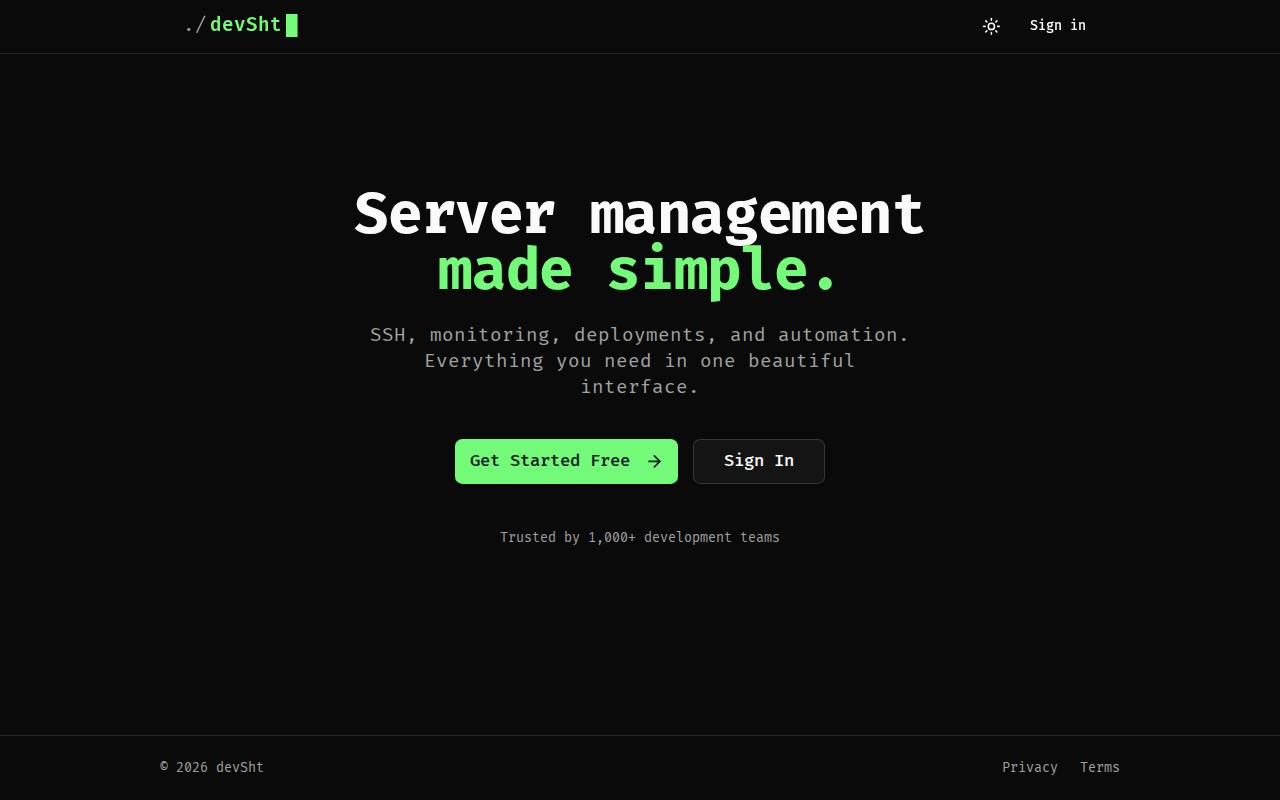 Screenshot of devsht.dev