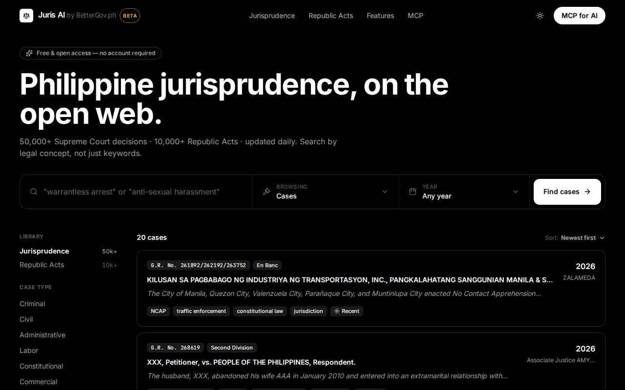Screenshot of juris.ph