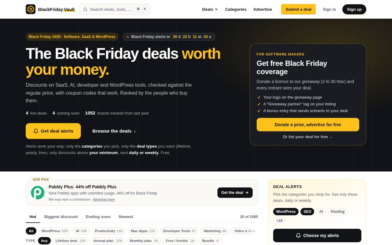 Screenshot of blackfridayvault.com