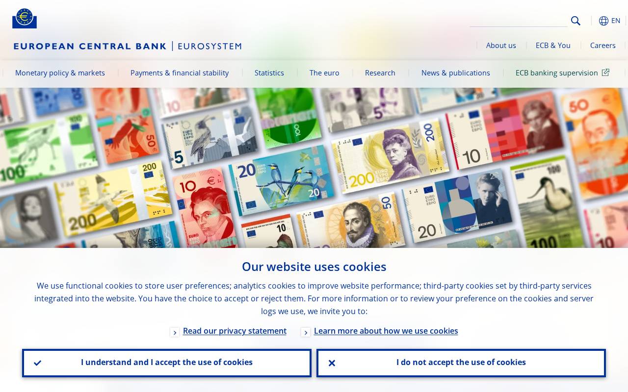 Screenshot of ecb.europa.eu
