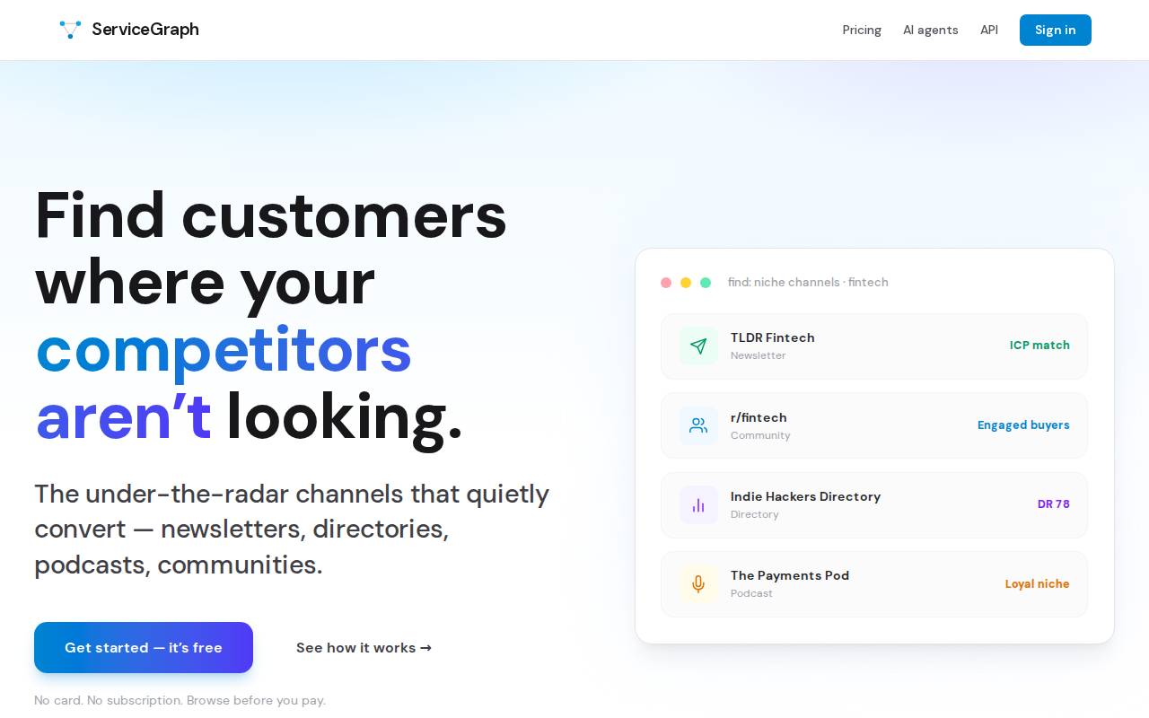 Screenshot of servicegraph.co