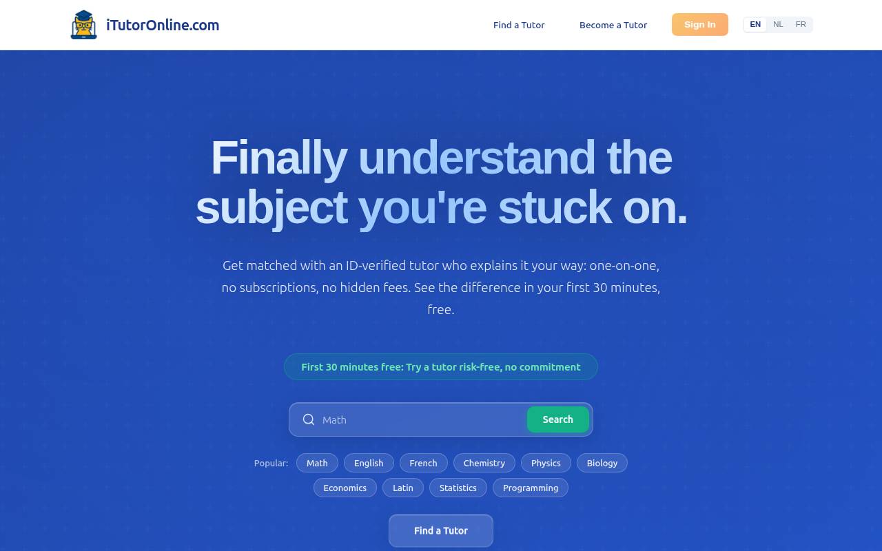 Screenshot of itutoronline.com