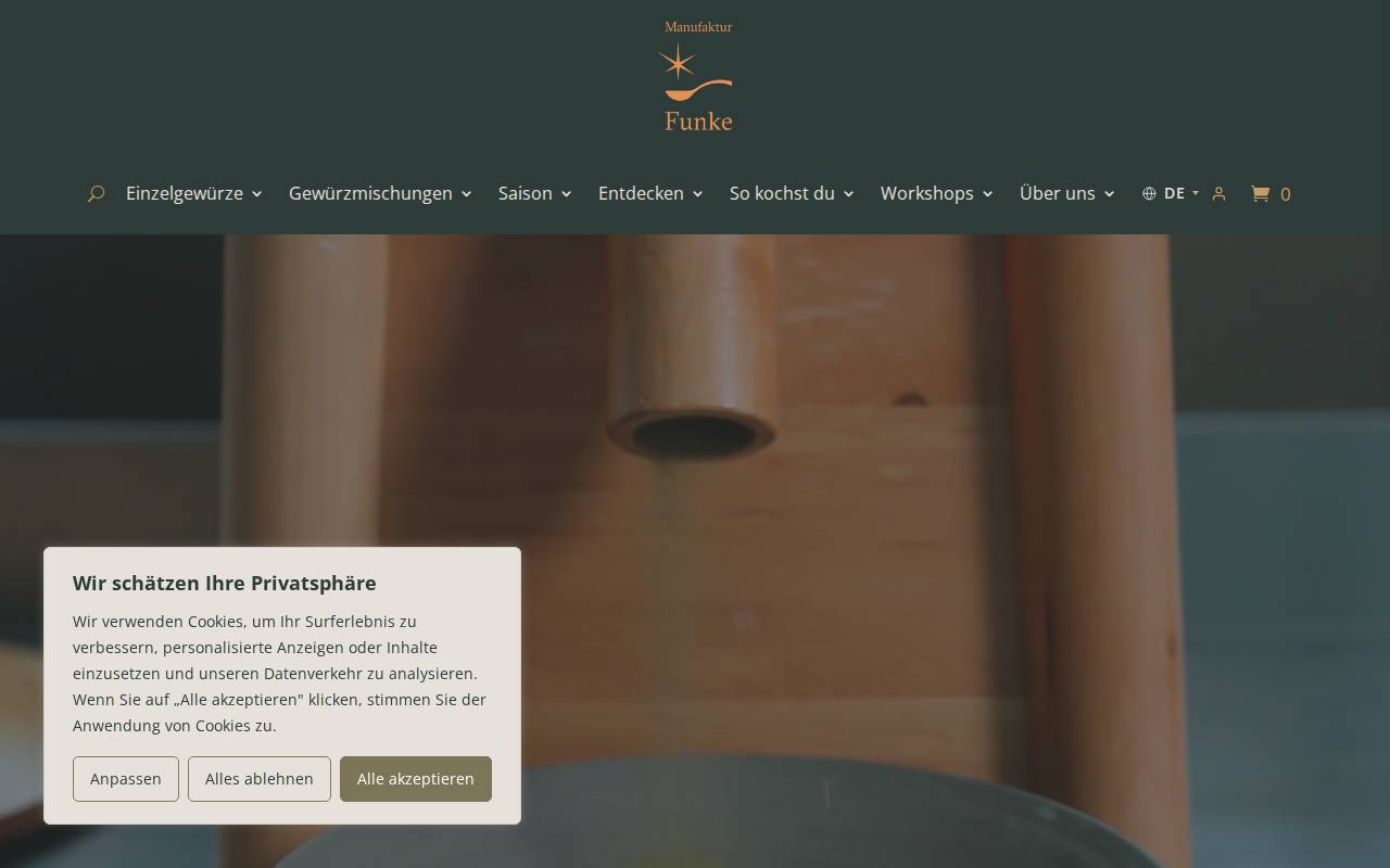 Screenshot of manufakturfunke.ch