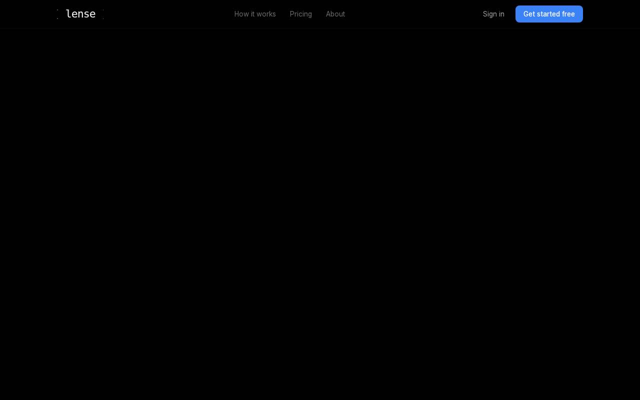 Screenshot of lense.one
