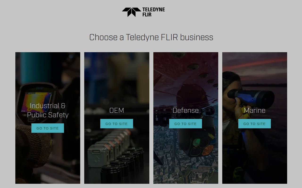 Screenshot of flir.com