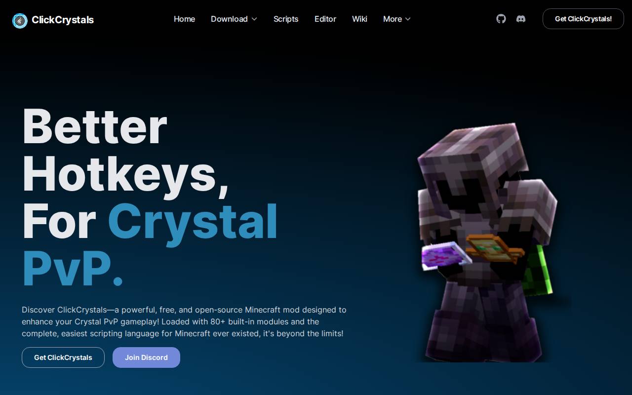 Screenshot of clickcrystals.xyz