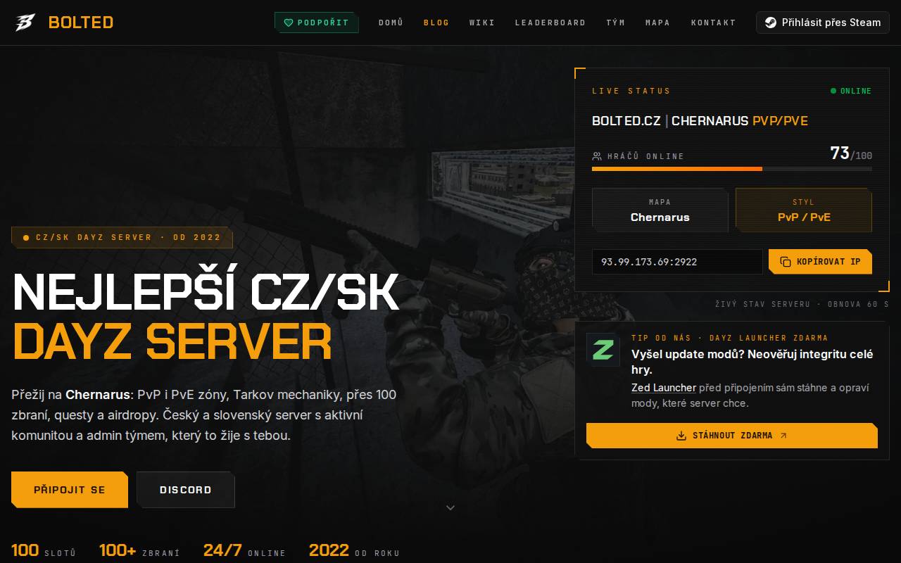 Screenshot of bolted.cz