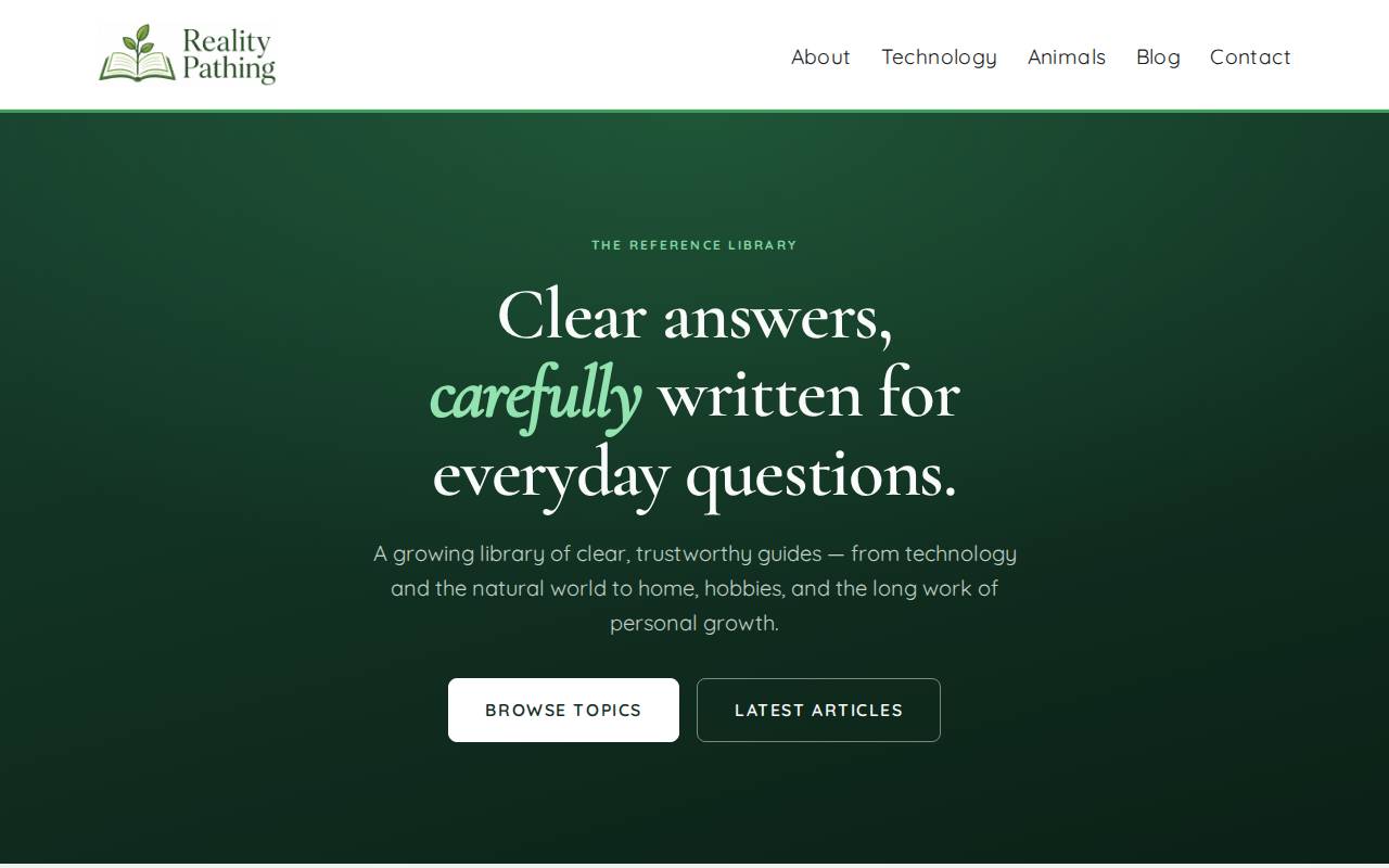 Screenshot of realitypathing.com