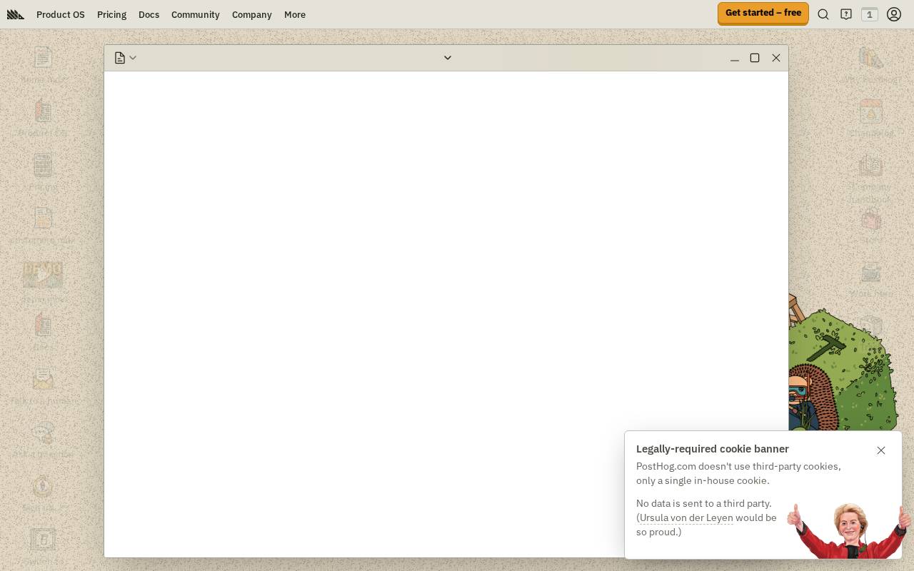 Screenshot of posthog.com