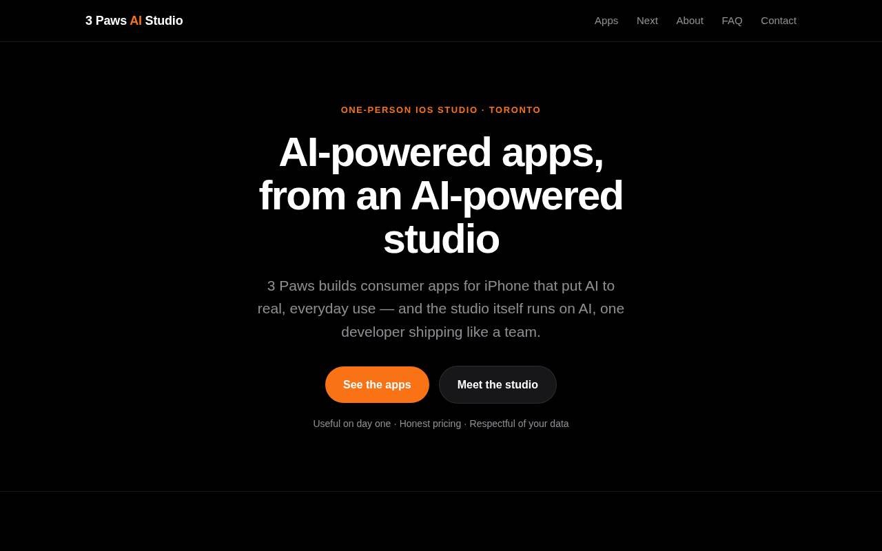 Screenshot of 3paws.ai