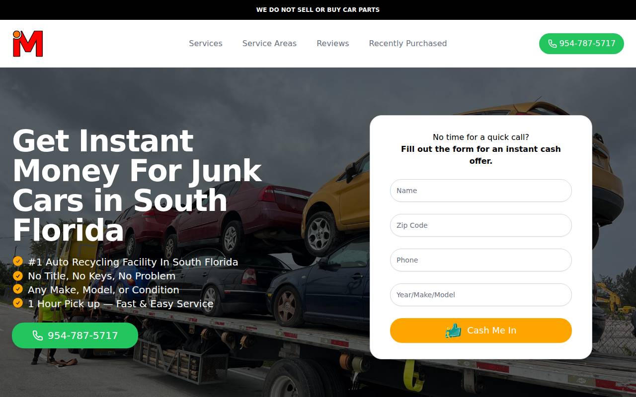 Screenshot of instantmoneyjunkcars.com