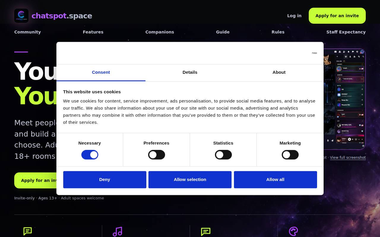 Screenshot of chatspot.space