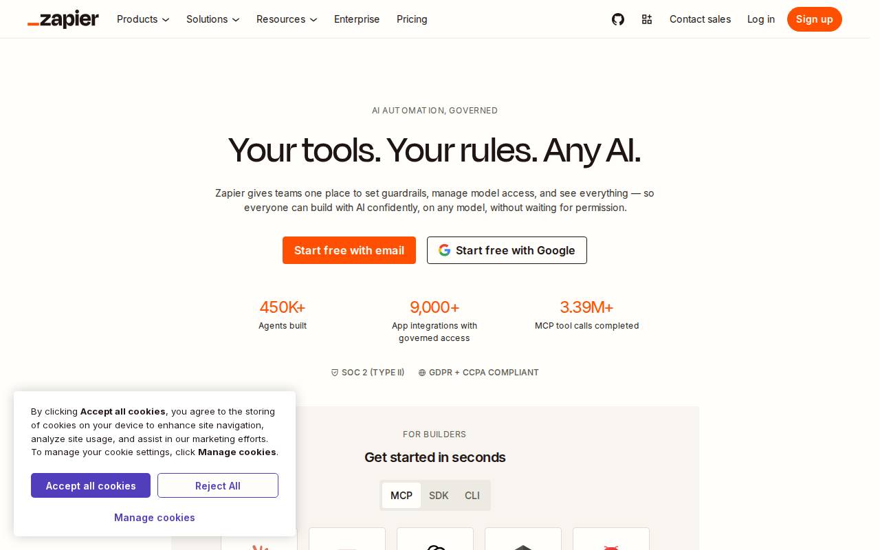 Screenshot of zapier.com