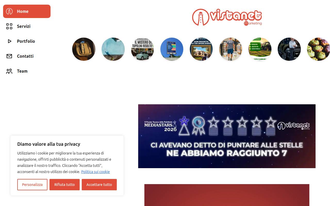 Screenshot of marketing.vistanet.it