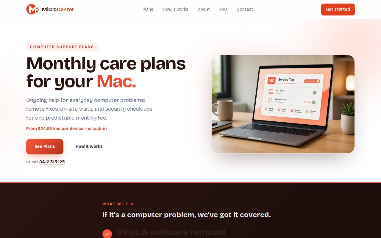Screenshot of microcenter.com.au