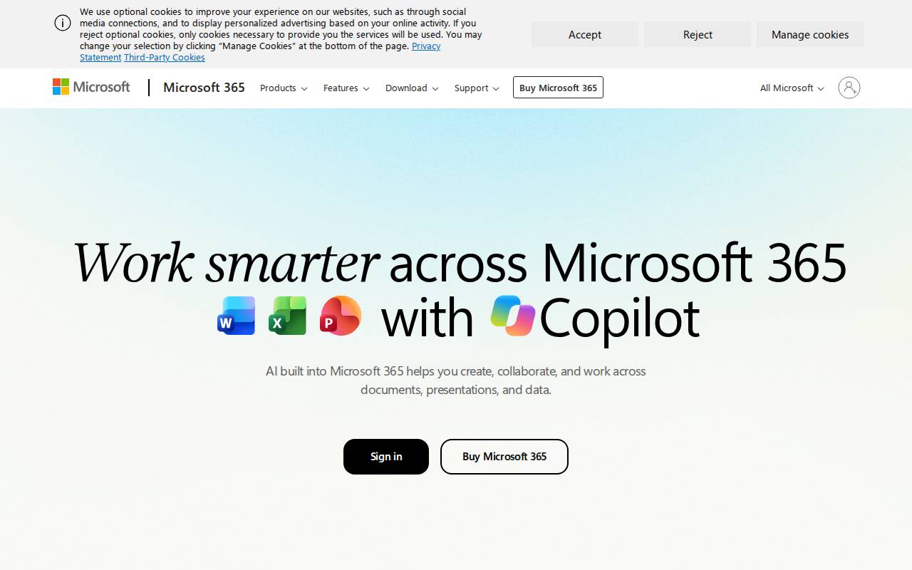Screenshot of cloud.microsoft