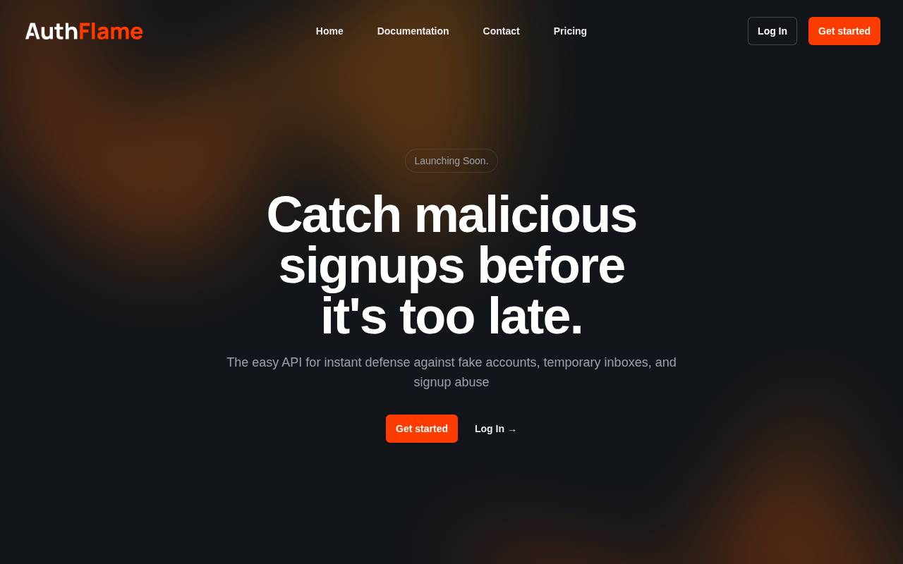 Screenshot of authflame.com