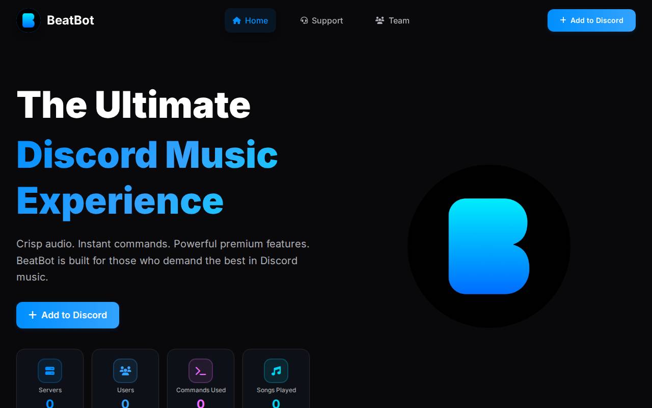 Screenshot of getbeatbot.vercel.app