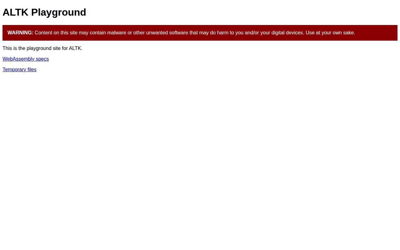 Screenshot of playground.altk.org