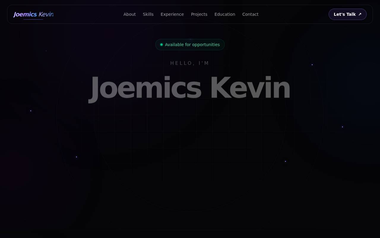 Screenshot of kevin-portfolio-red.vercel.app
