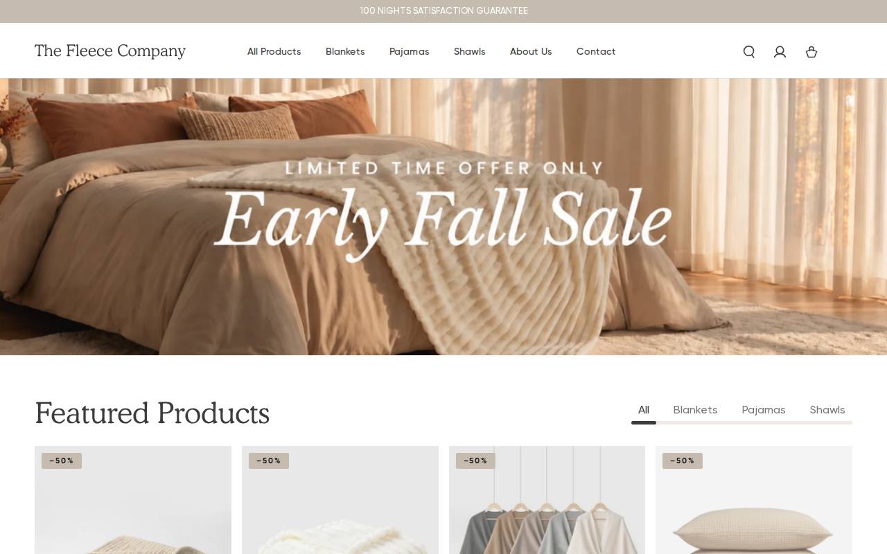 Screenshot of thefleececompany.com