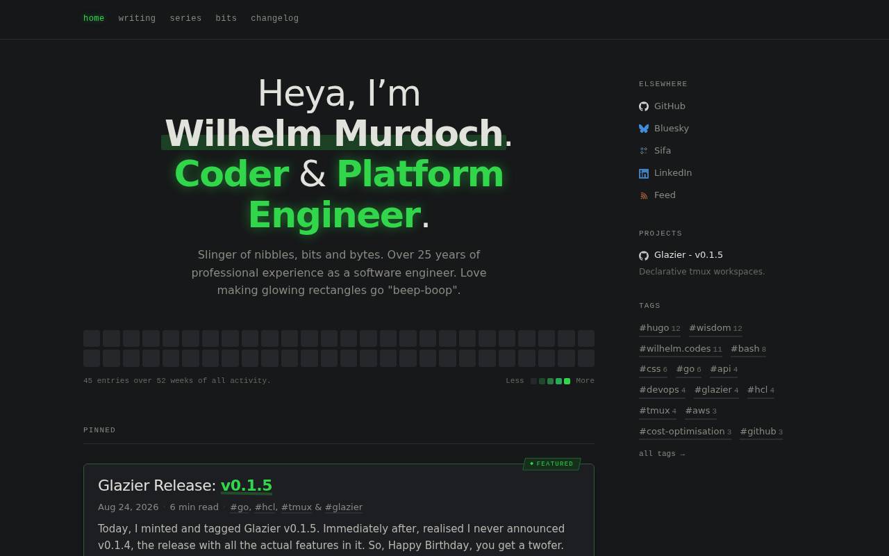 Screenshot of wilhelm.codes