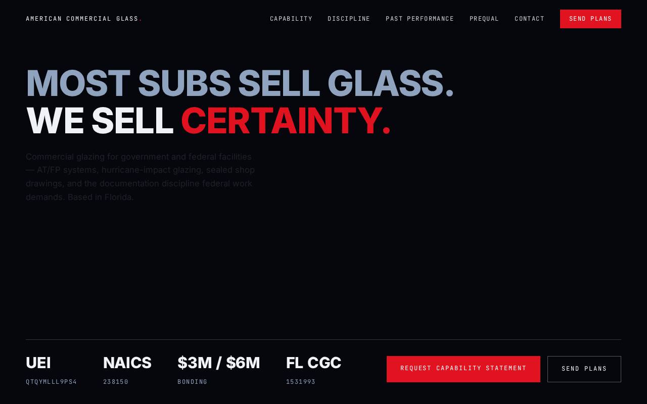 Screenshot of acglass.com