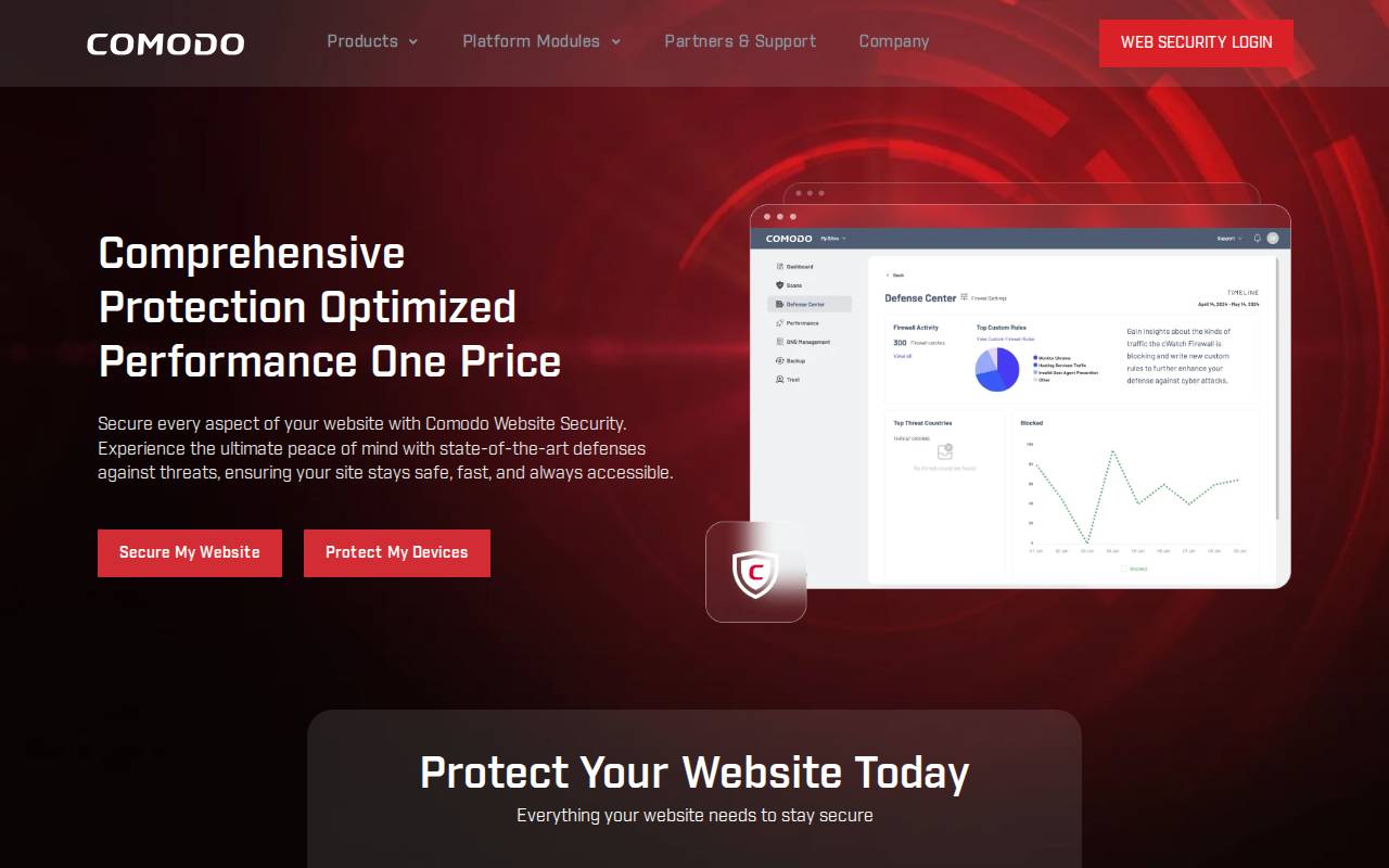 Screenshot of www.comodo.com