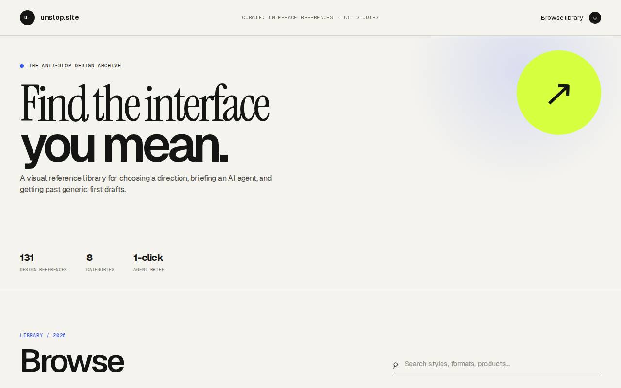 Screenshot of unslop.site