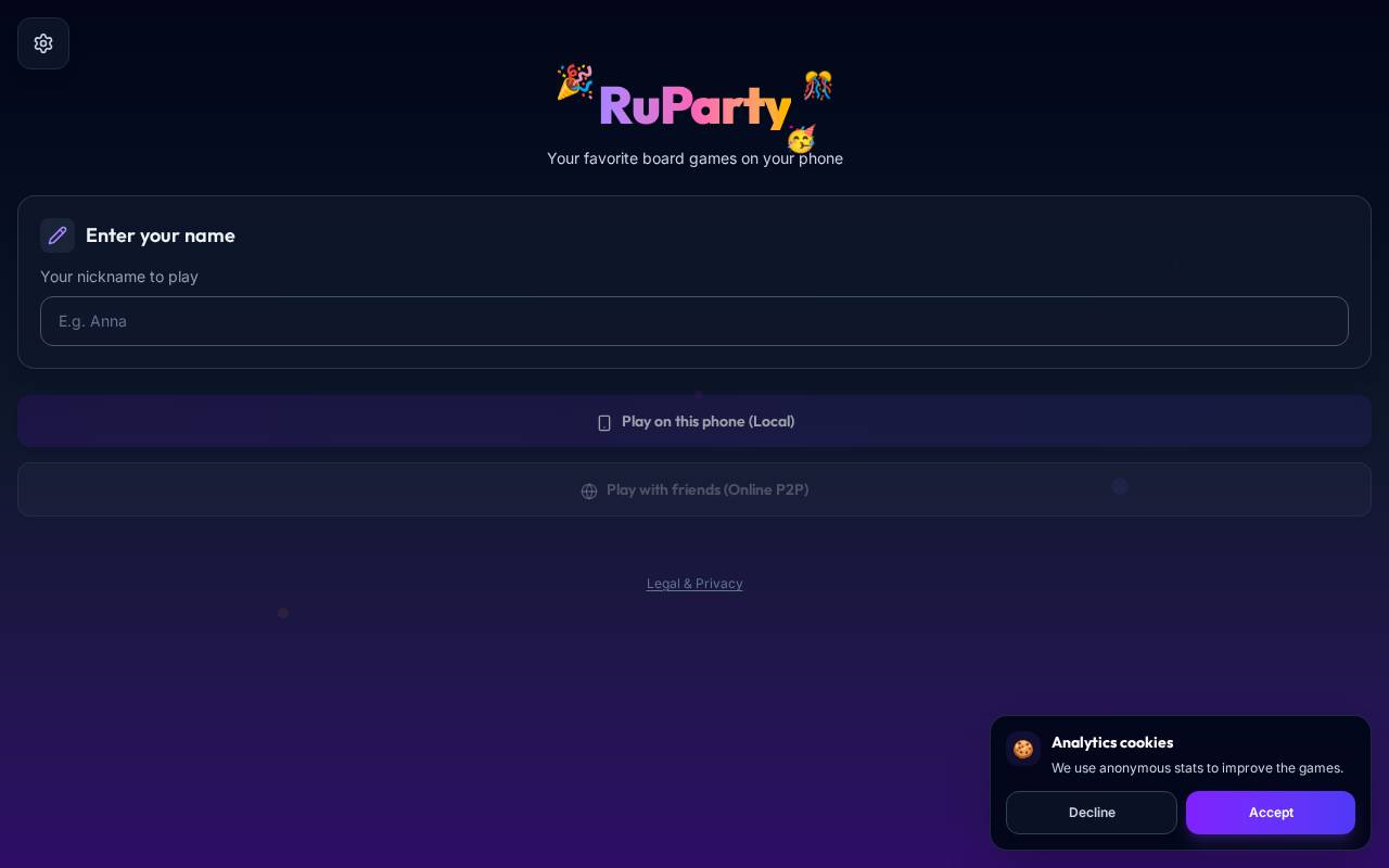 Screenshot of getpartygames.com