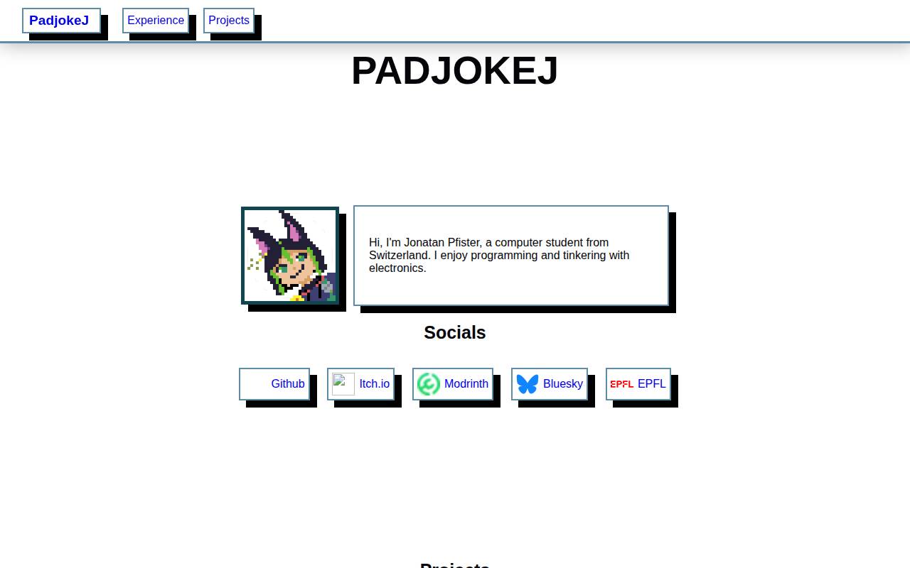 Screenshot of padjokej.dev