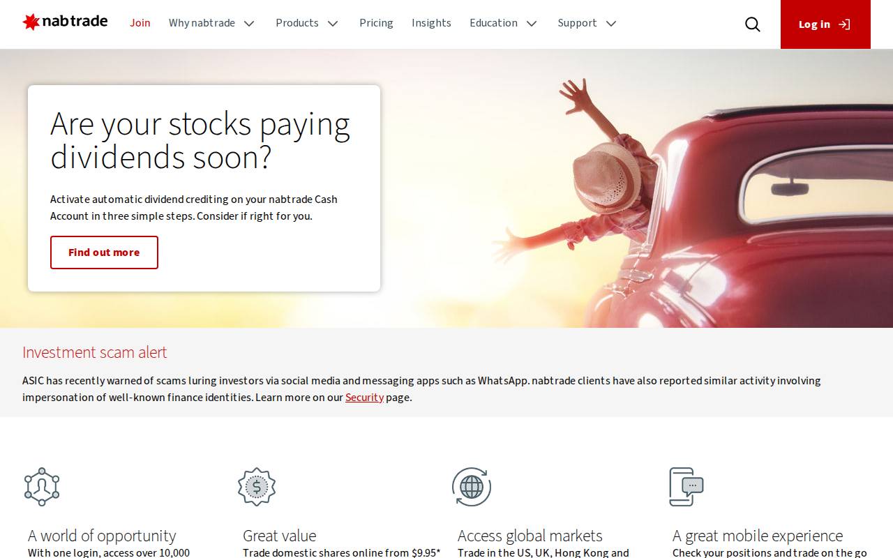 Screenshot of nabtrade.com.au