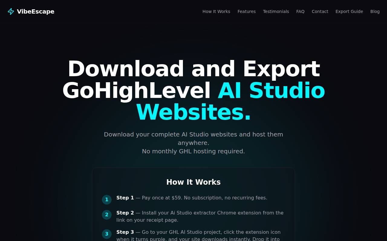 Screenshot of escapeghl.com