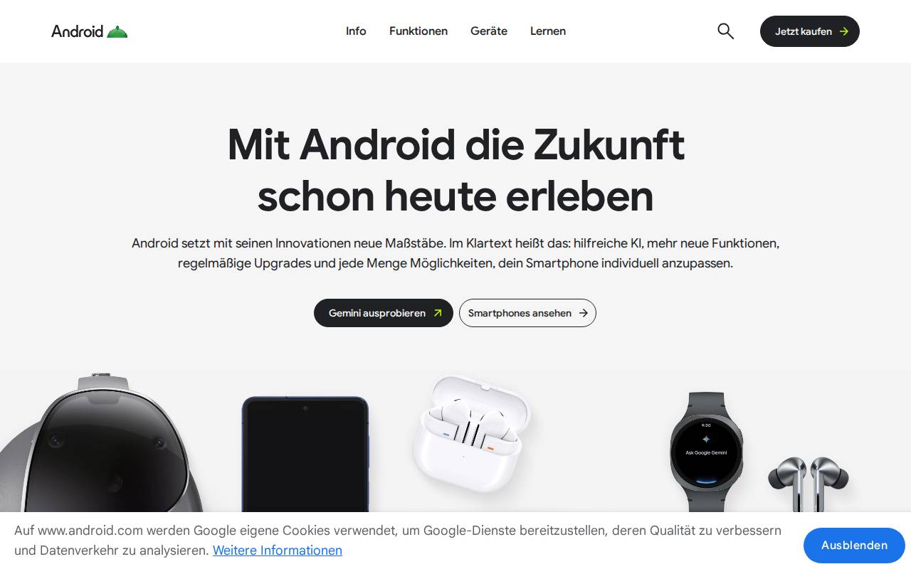 Screenshot of android.com