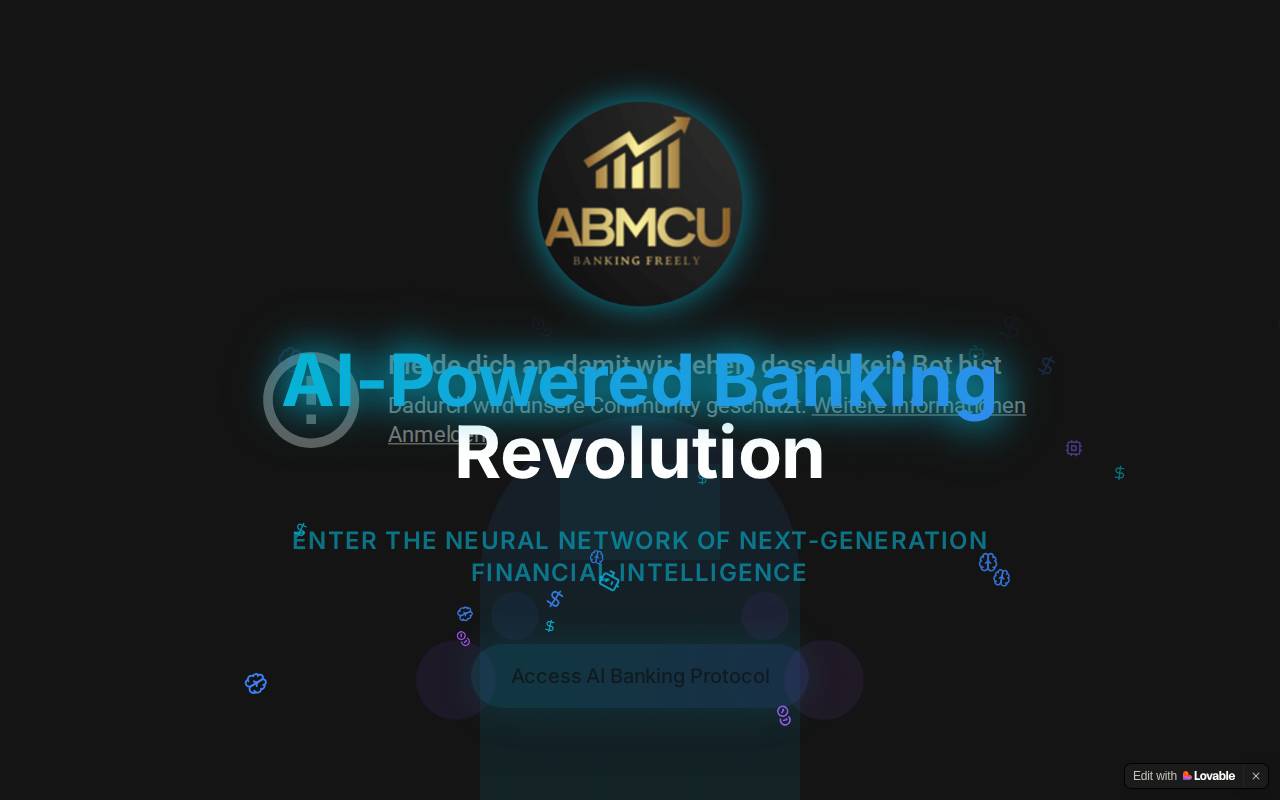 Screenshot of abmcu-modern-banking.lovable.app
