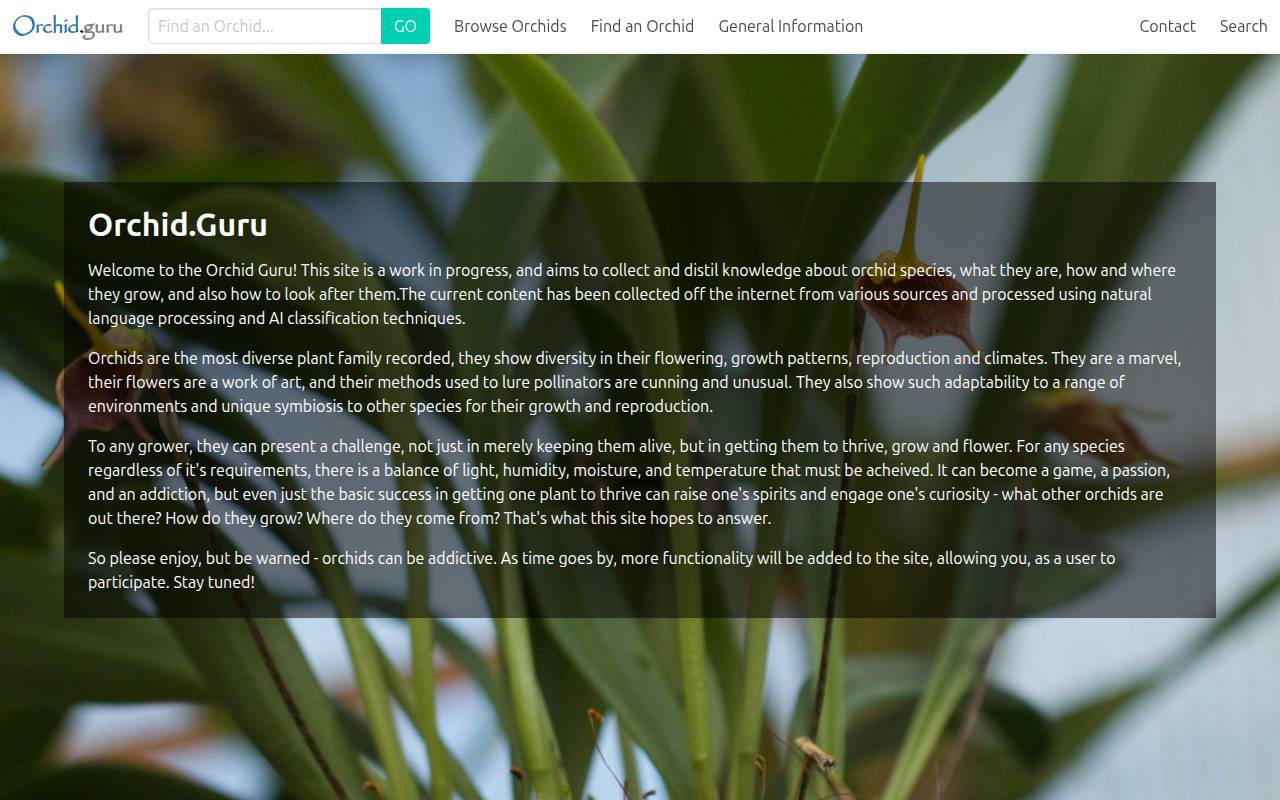 Screenshot of orchid.guru