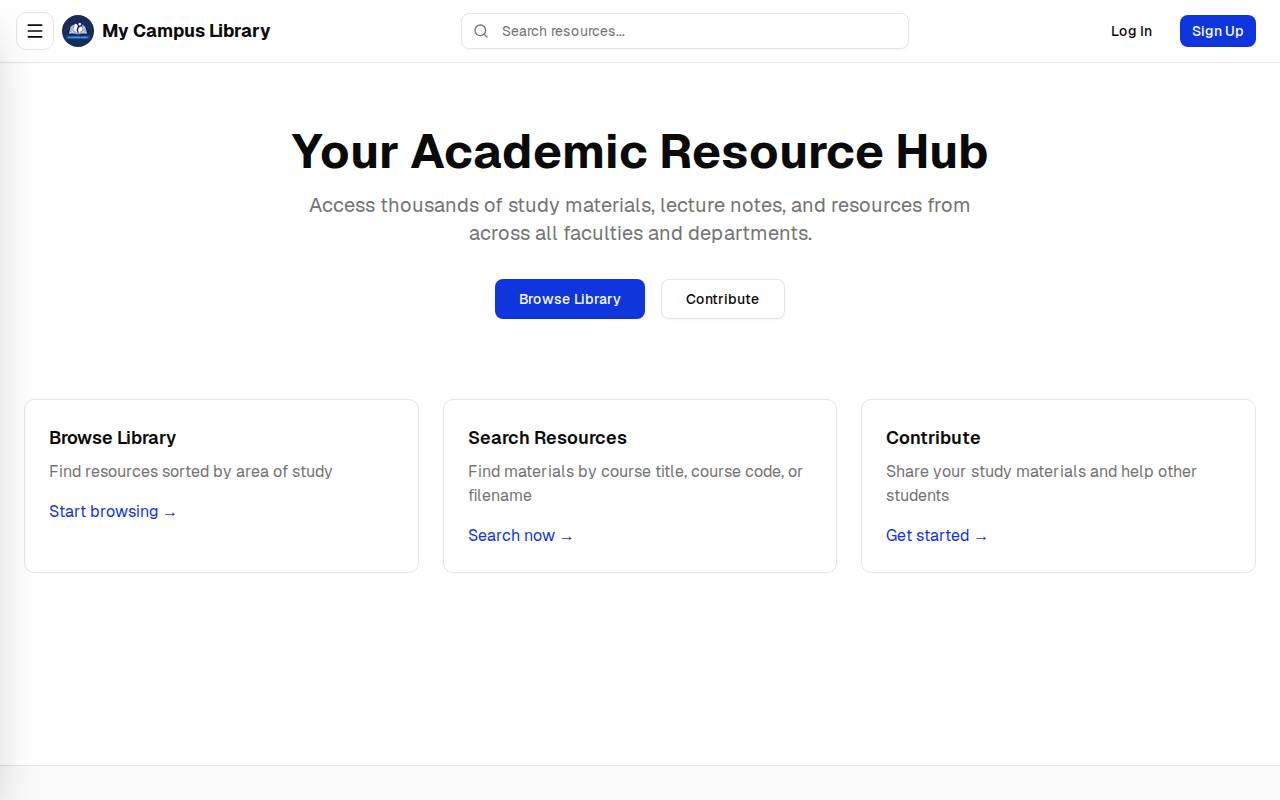 Screenshot of mycampuslib.vercel.app