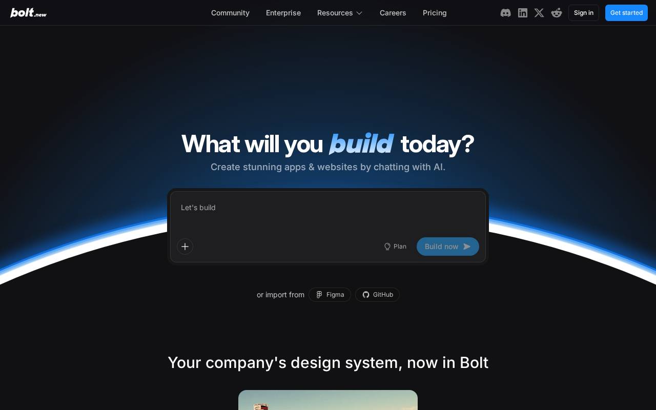 Screenshot of bolt.new