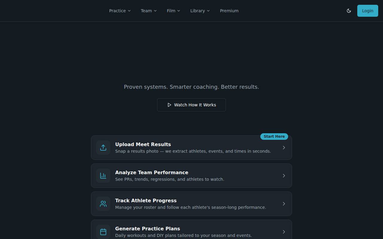 Screenshot of ace-trackcoach.lovable.app