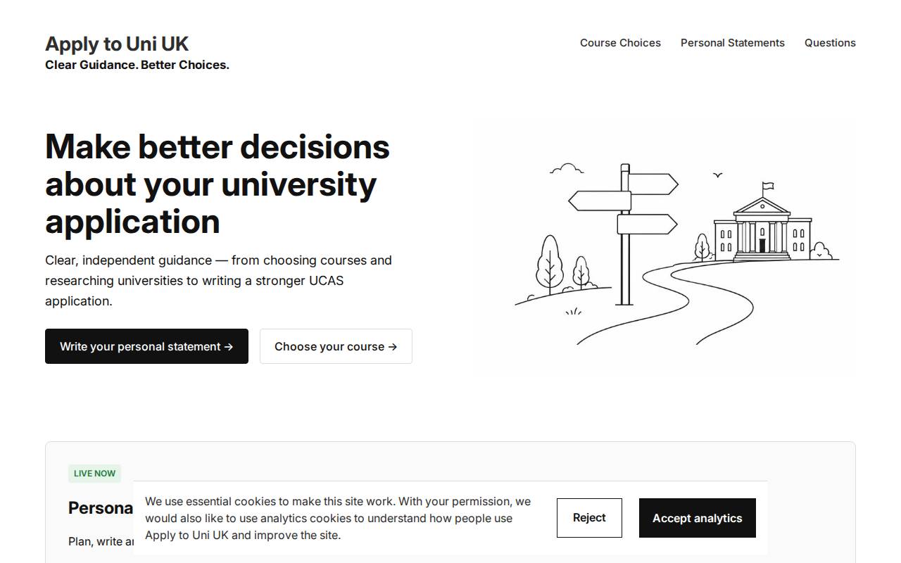Screenshot of applytouni.uk