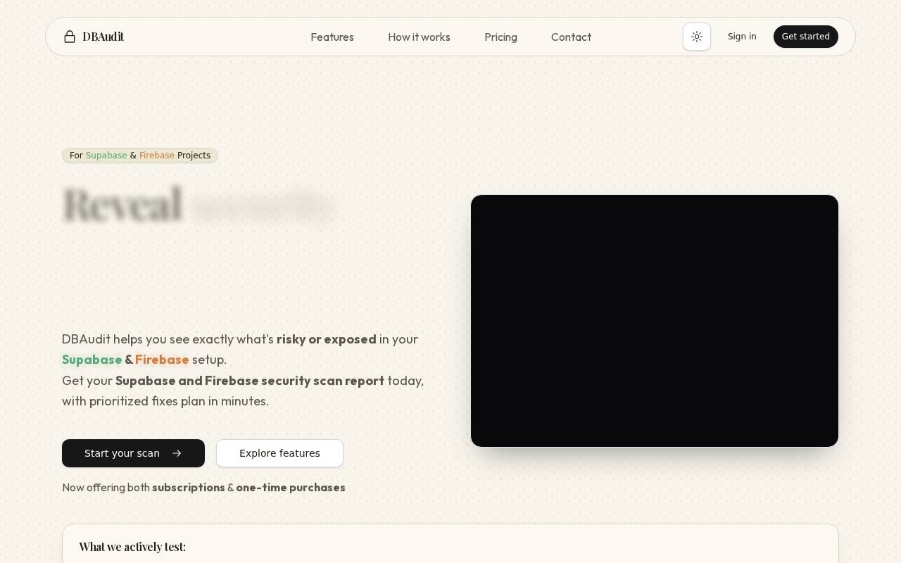 Screenshot of dbaudit.app
